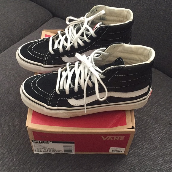 Vans Shoes - Vans sk8 hi black and white unisex women's 6